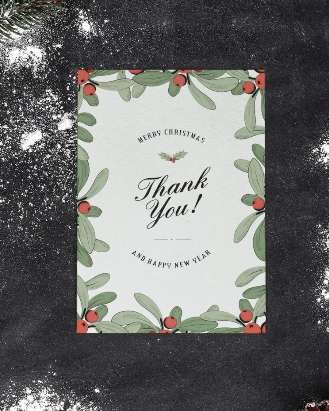 Strawberry Christmas Branches Card