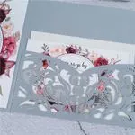 CL-WRAP-66 M-M Midnight Hearts and Cog Circles Laser Cut Wedding Invitation