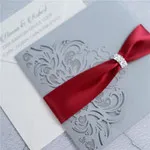 CL-WRAP-66 M-M Midnight Hearts and Cog Circles Laser Cut Wedding Invitation