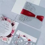CL-WRAP-66 M-M Midnight Hearts and Cog Circles Laser Cut Wedding Invitation