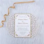 Snowflake Laser Cut Wrap Wedding Invitation