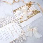 Snowflake Laser Cut Wrap Wedding Invitation