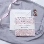 Gorgeous Blush Pink Laser Cut Wedding Invitation