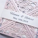 Gorgeous Blush Pink Laser Cut Wedding Invitation