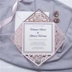 Gorgeous Blush Pink Laser Cut Wedding Invitation
