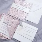 Gorgeous Blush Pink Laser Cut Wedding Invitation