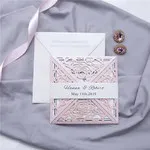 Gorgeous Blush Pink Laser Cut Wedding Invitation