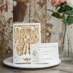 Intricate Flower Lace Laser Cut Wedding Invitation