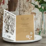 Intricate Flower Lace Laser Cut Wedding Invitation