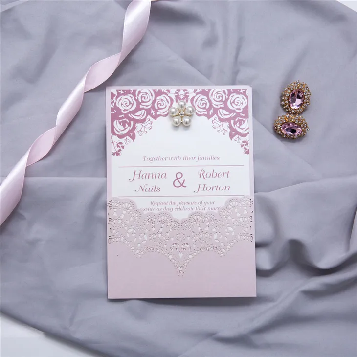 Leaf Gate Fold Laser Cut Wedding Invitation