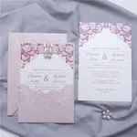 Leaf Gate Fold Laser Cut Wedding Invitation
