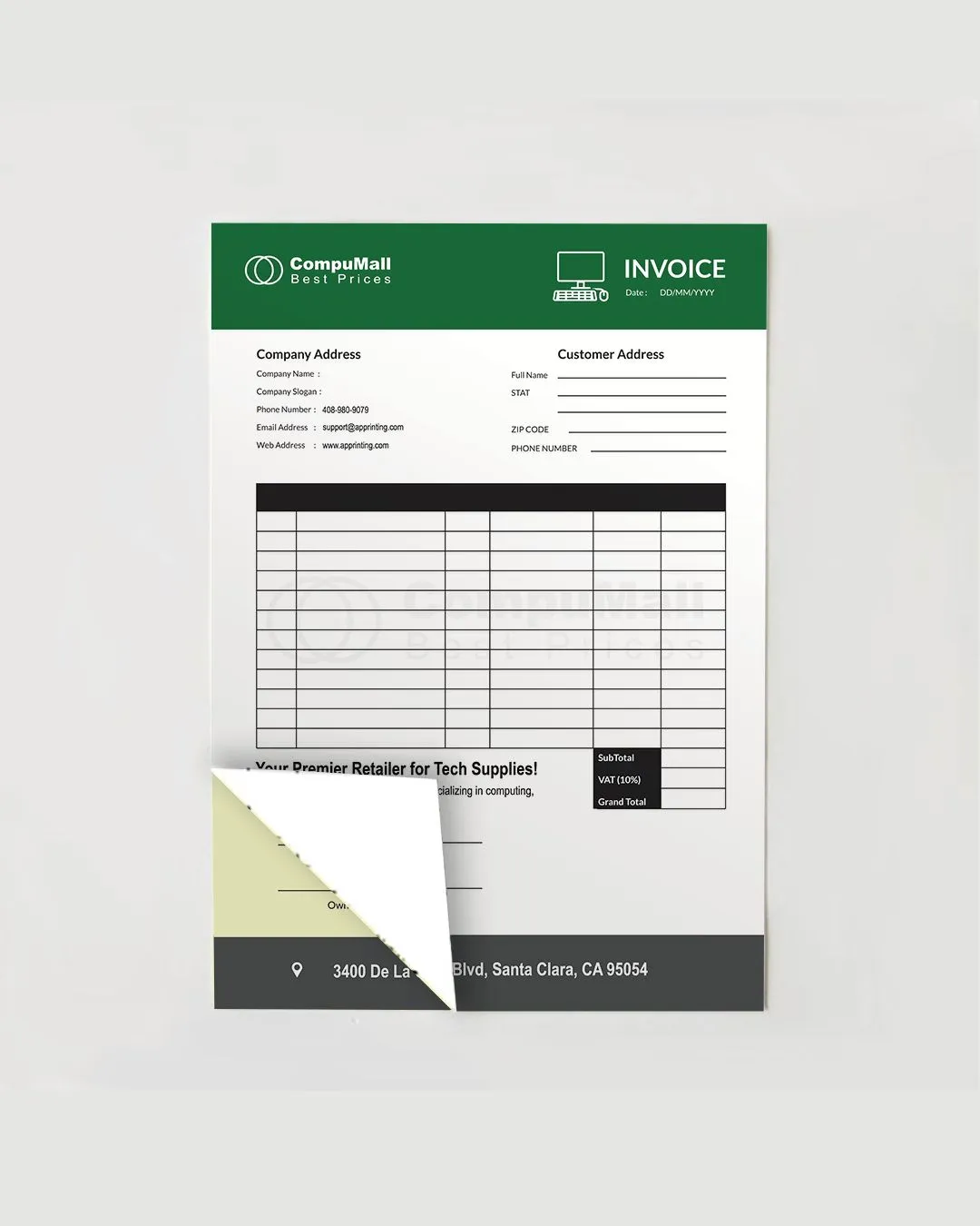 PC Store Carbonless Form 2