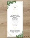 Simple Floral Elegance Wedding Program Cards