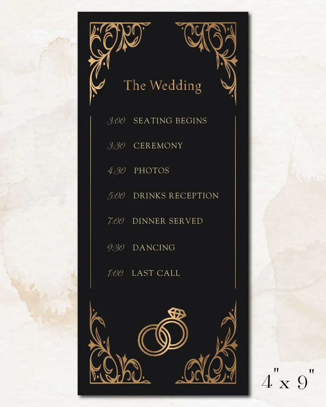 Dark Magnificent Wedding Program Cards