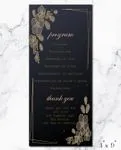 Dark Gold Glitter Wedding Program Cards