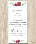 Simple Floral Style Wedding Program Cards