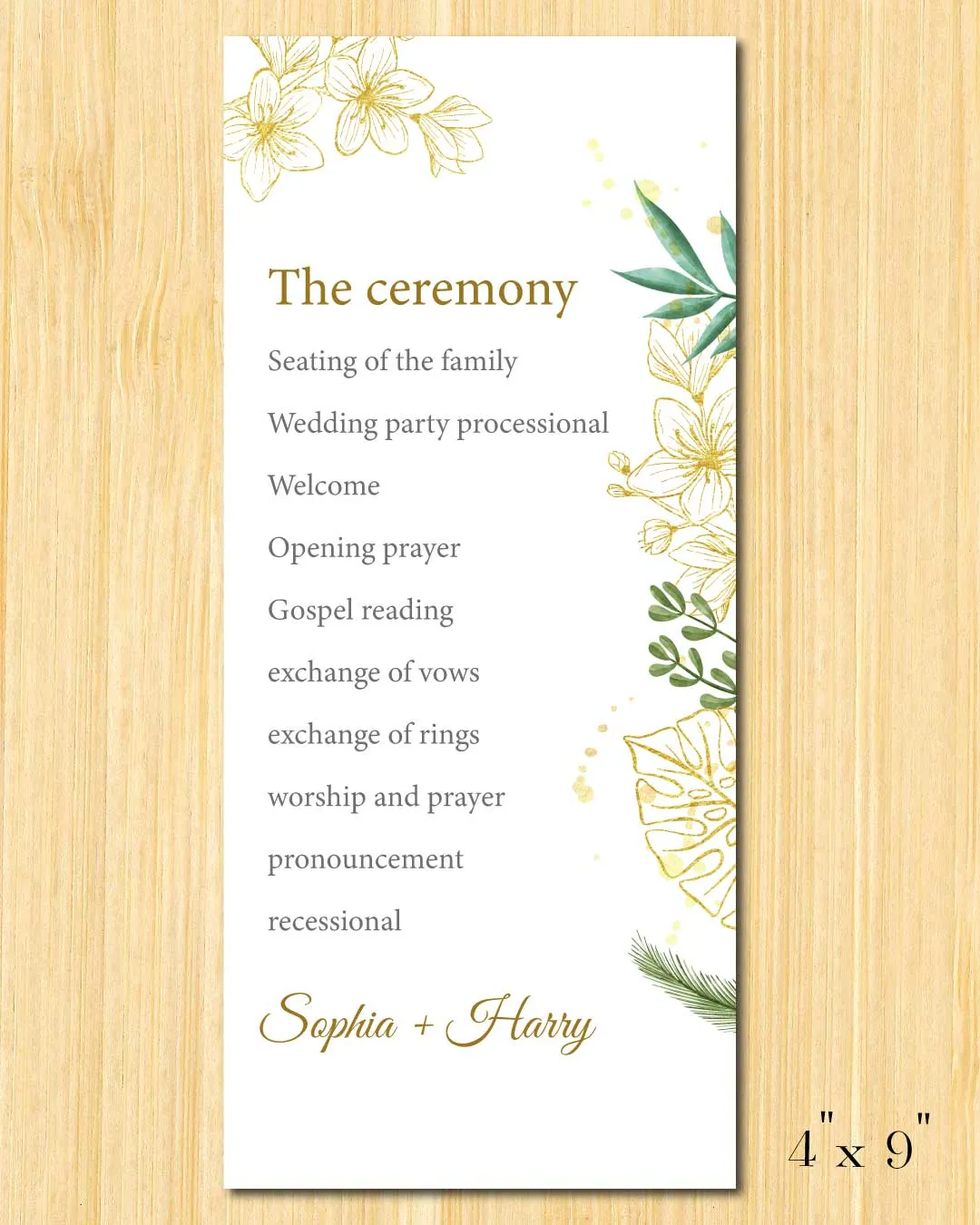 Dazzling Breadth Wedding Program Cards