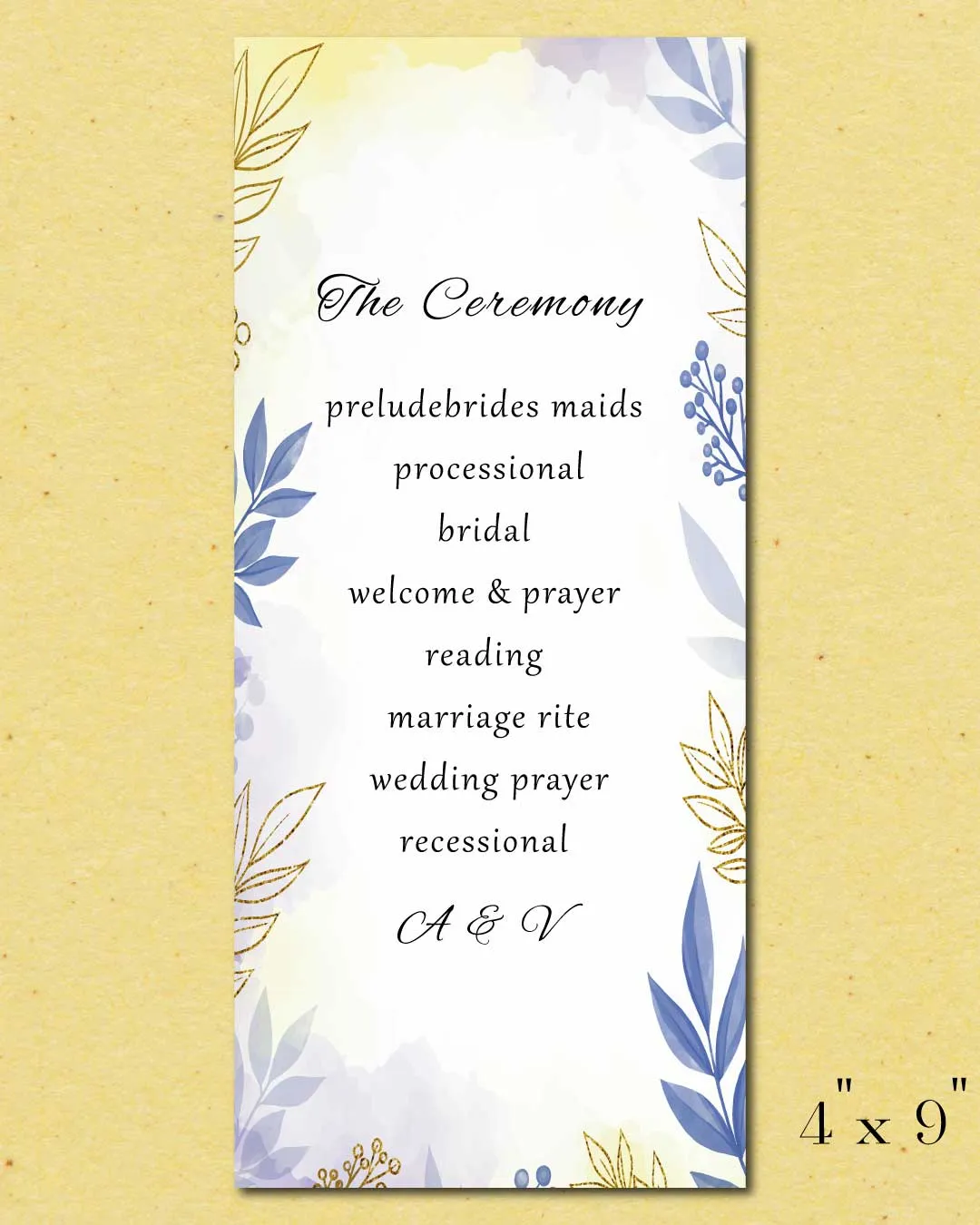 Dazzling Spaciousness Wedding Program Cards
