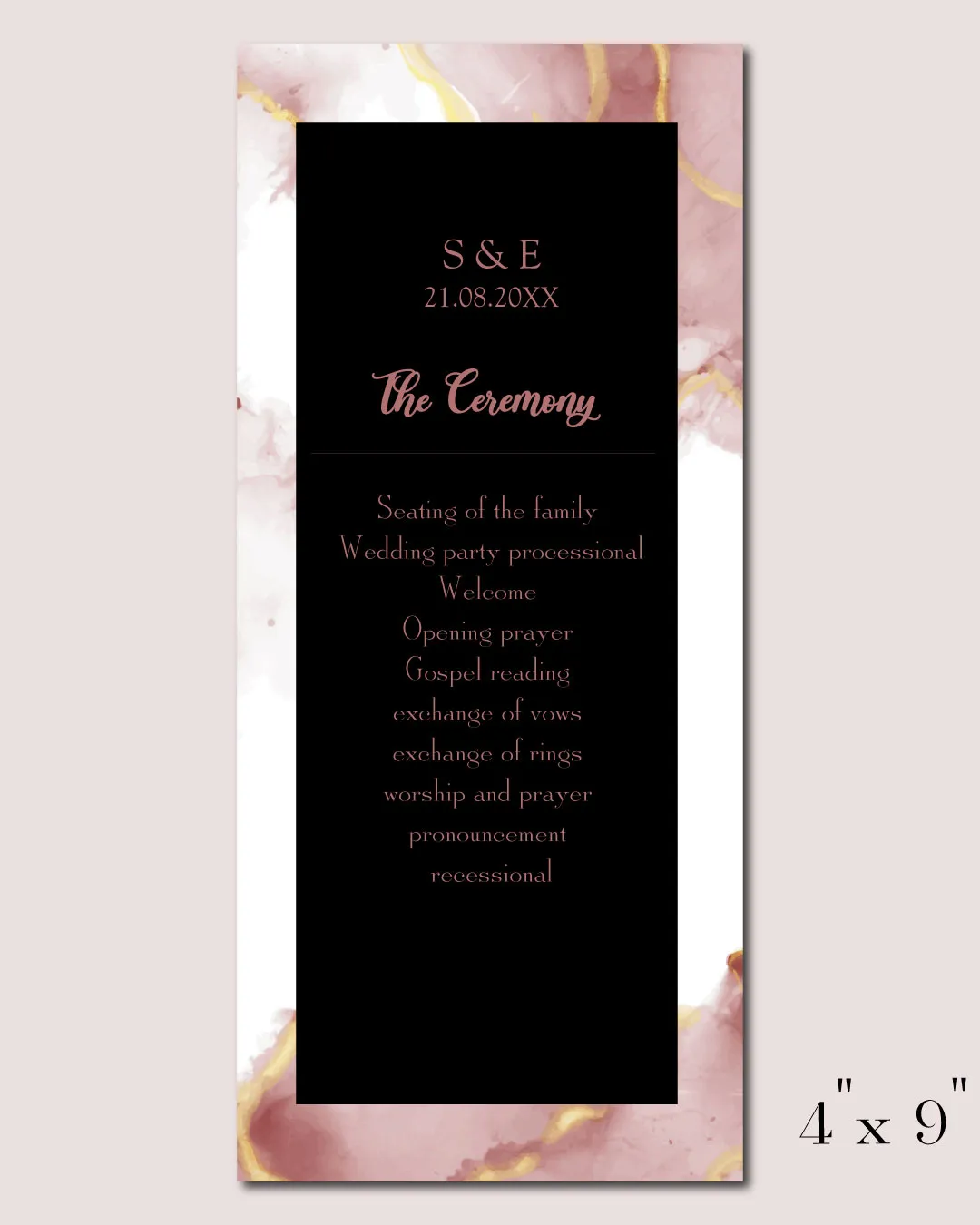Grim Modernity Wedding Program Cards