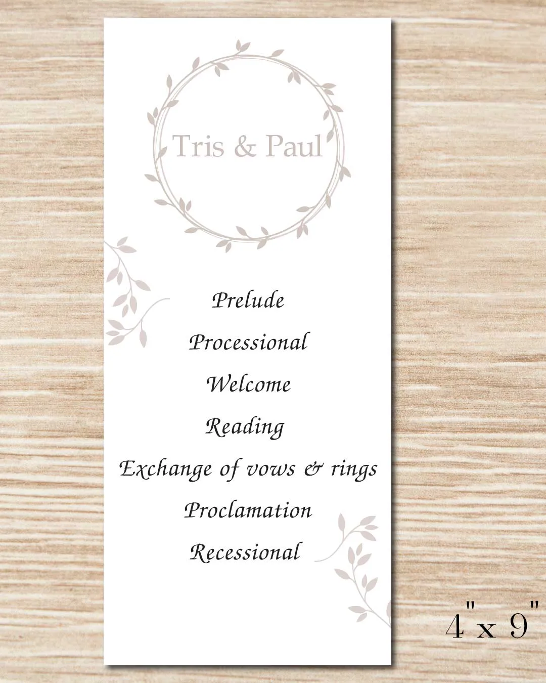 Fresh Air Background Wedding Program Cards