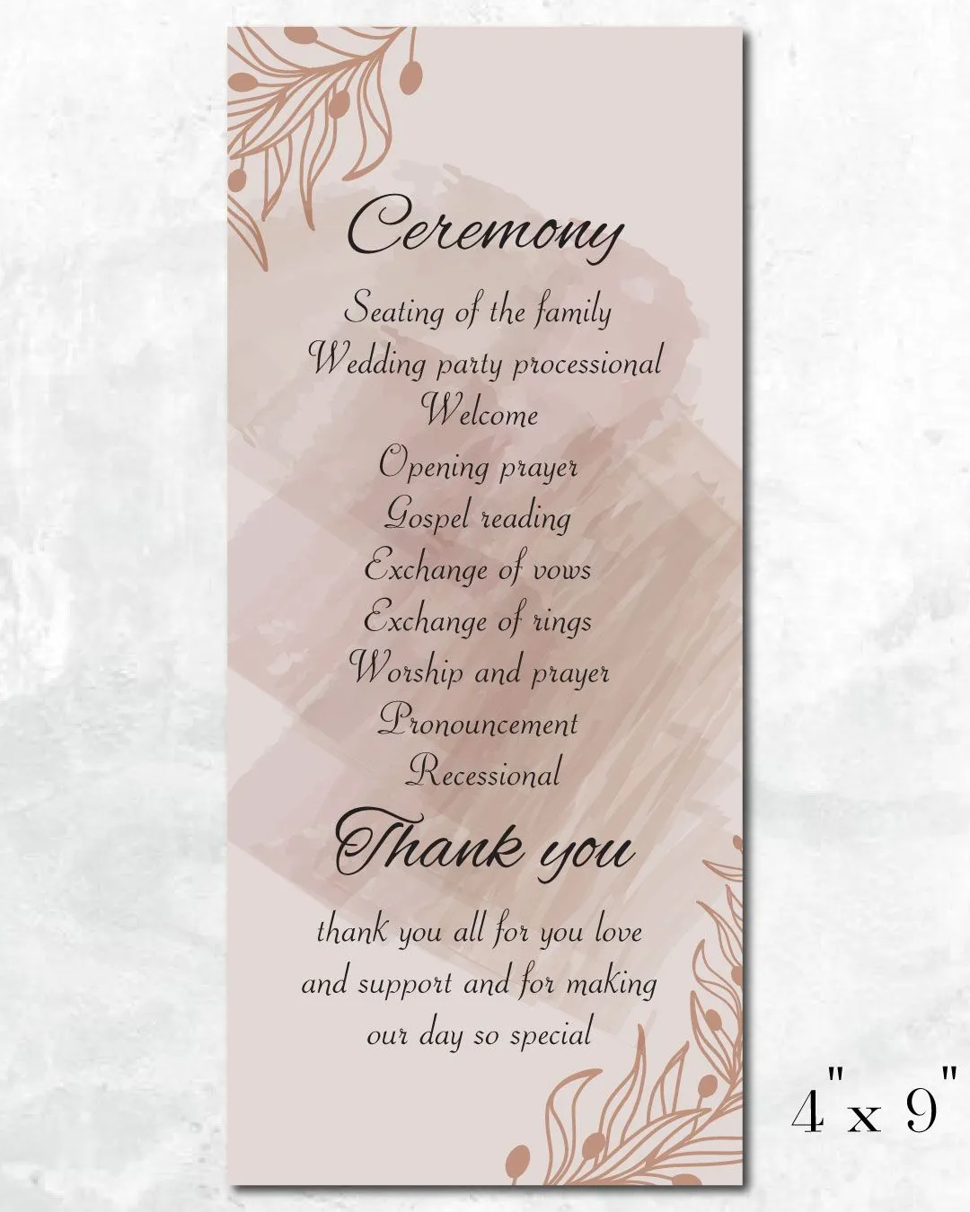 Subtle Elegance Wedding Program Cards