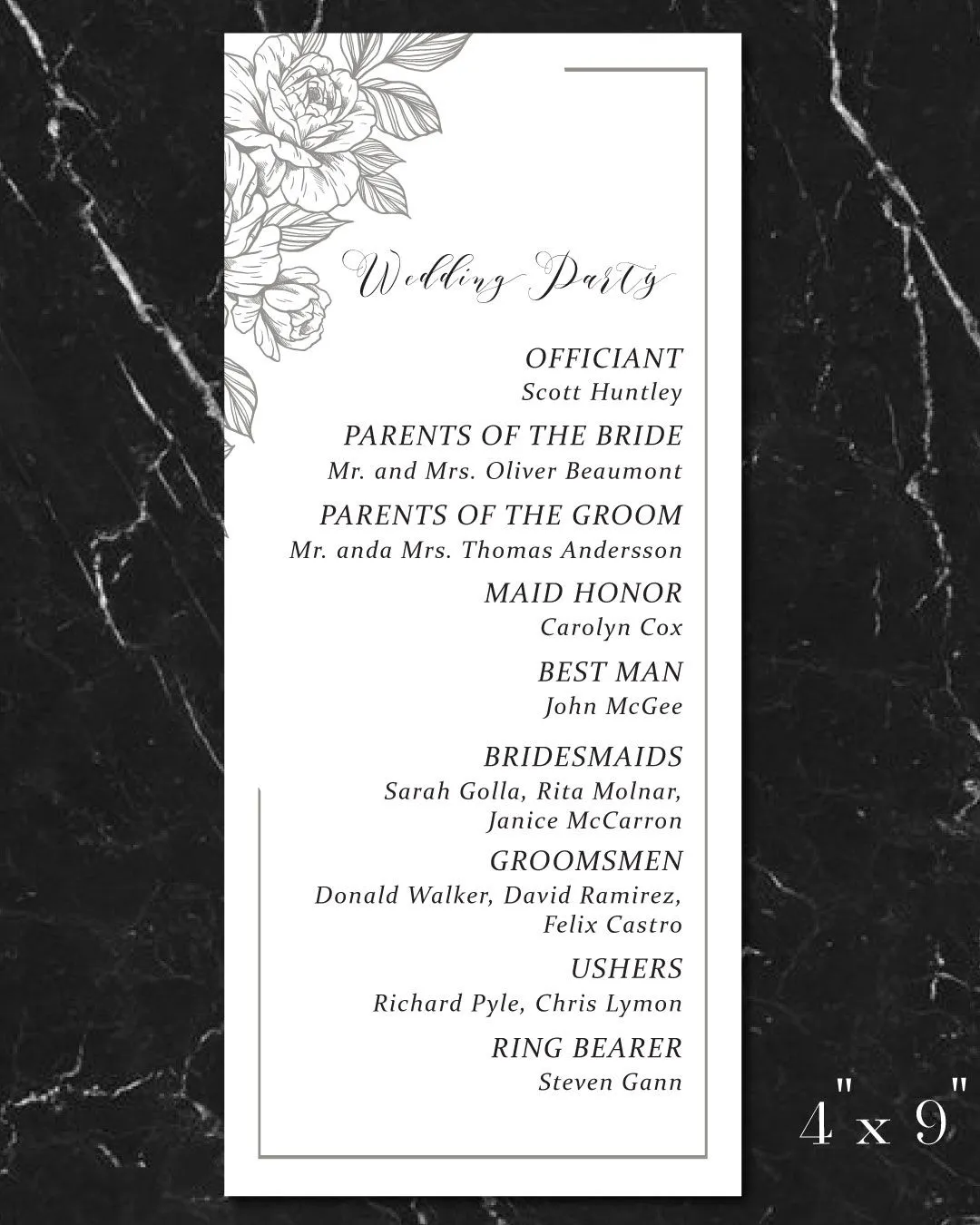 Touch Of Nature Wedding Program Cards