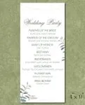 Green Leaves Decorations Wedding Program Cards