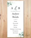 Gradient Frame Pink Wedding Program Cards 1