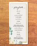Gold Frame Flowers Wedding Program Cards