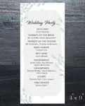 Classic Blue Leaves Wedding Program Cards