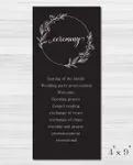Circular Shaped Flowers Wedding Program Cards