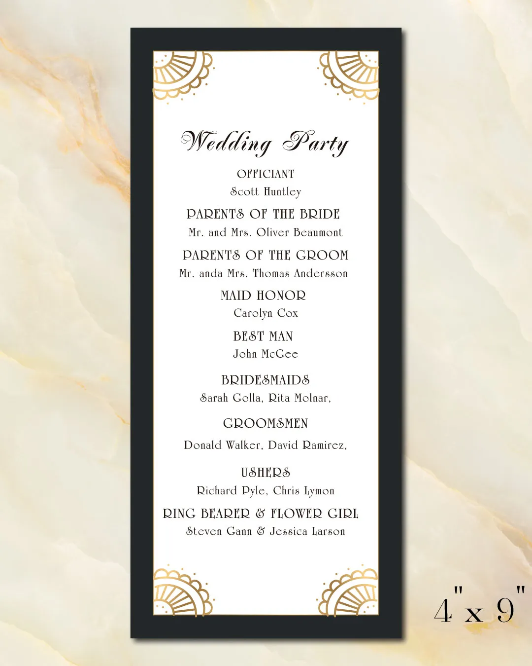 Mandala And Black Borders Wedding Program Cards