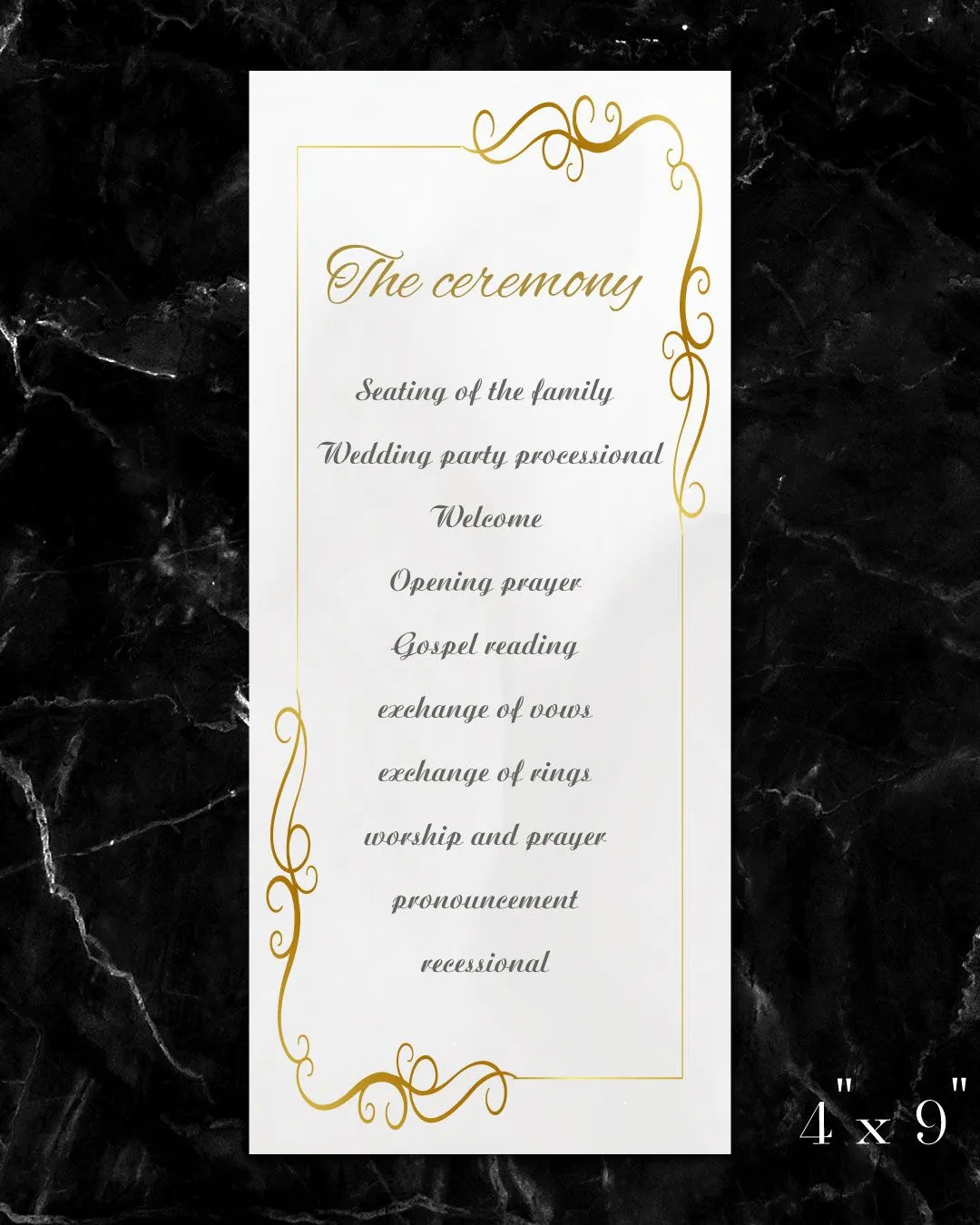 Elegant Ornate Design Wedding Program Cards