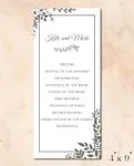 Vintage Black Leaves Wedding Program Cards 1