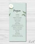 Daisies With Green Leaves Wedding Program Cards 1