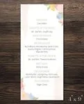 Pastel Colored Flowers Wedding Program Cards 1