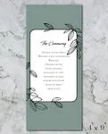 Minimalist Black Leaves Wedding Program Cards 1