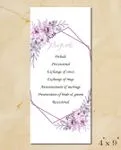 Geometric Frame And Flowers Wedding Program Cards