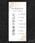Brown Roses With Icons Wedding Program Cards