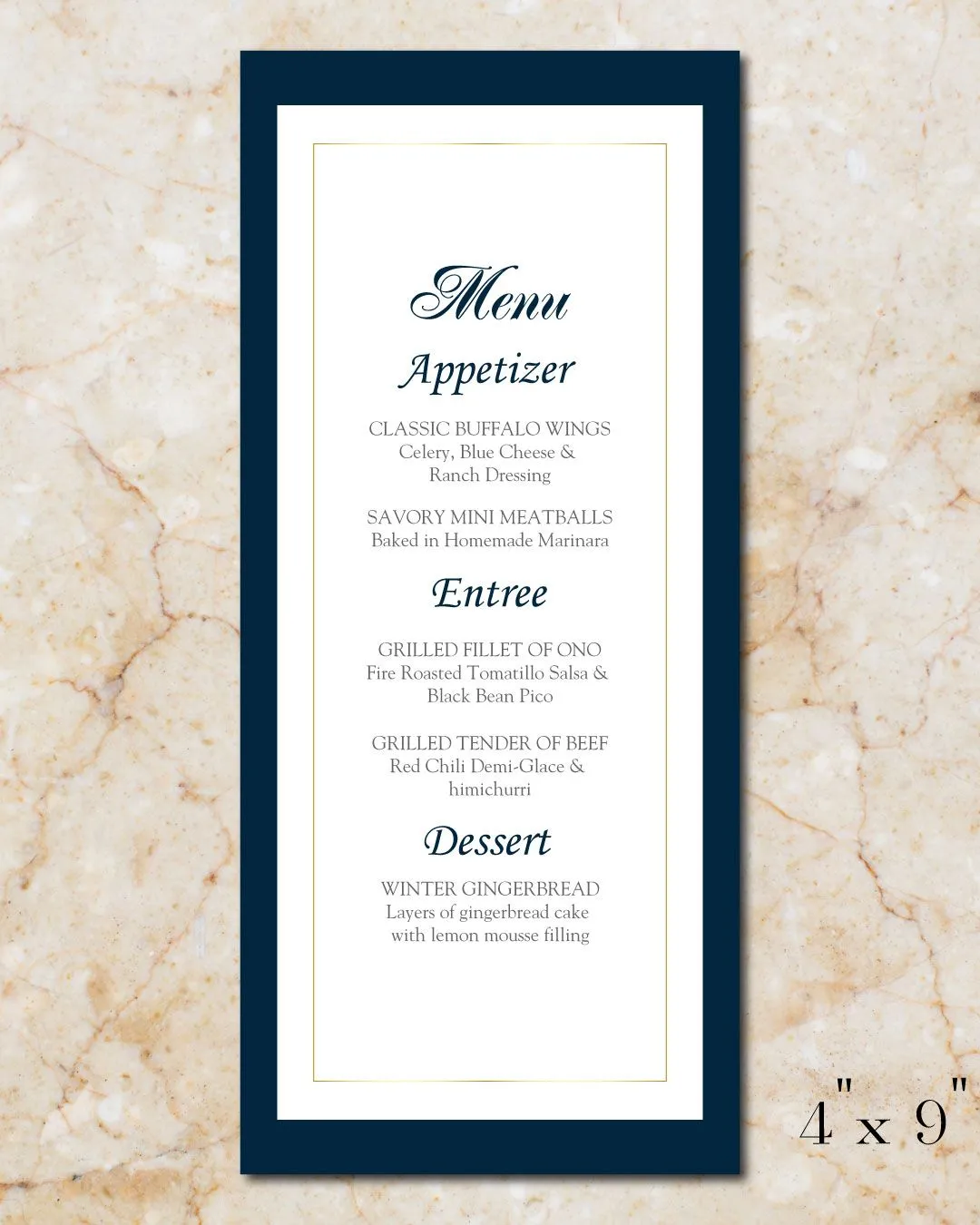 Design on Demand Wedding Menu Cards