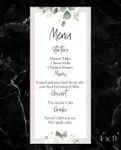 Eucalyptus Leaves Wedding Menu Cards