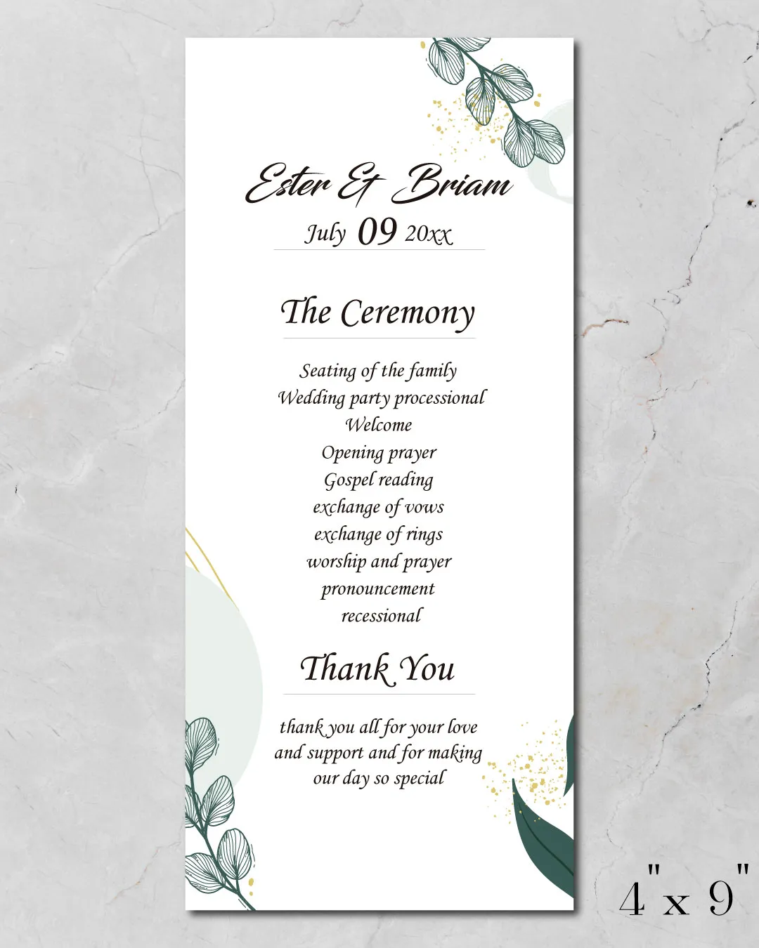 Minimalist Design With Circles Wedding Program Cards