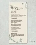 Simple Blue Leaves Wedding Menu Cards
