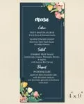 Blue Menu Gray Wedding Menu Cards