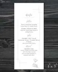 Corner Lines And Tulip Wedding Menu Cards