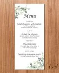 Leaf And Golden Lines Wedding Menu Cards