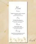Minimalist Golden Roses Wedding Menu Cards
