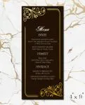 Black Menu With Gold Wedding Menu Cards