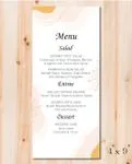 Orange Abstract Design Wedding Menu Cards