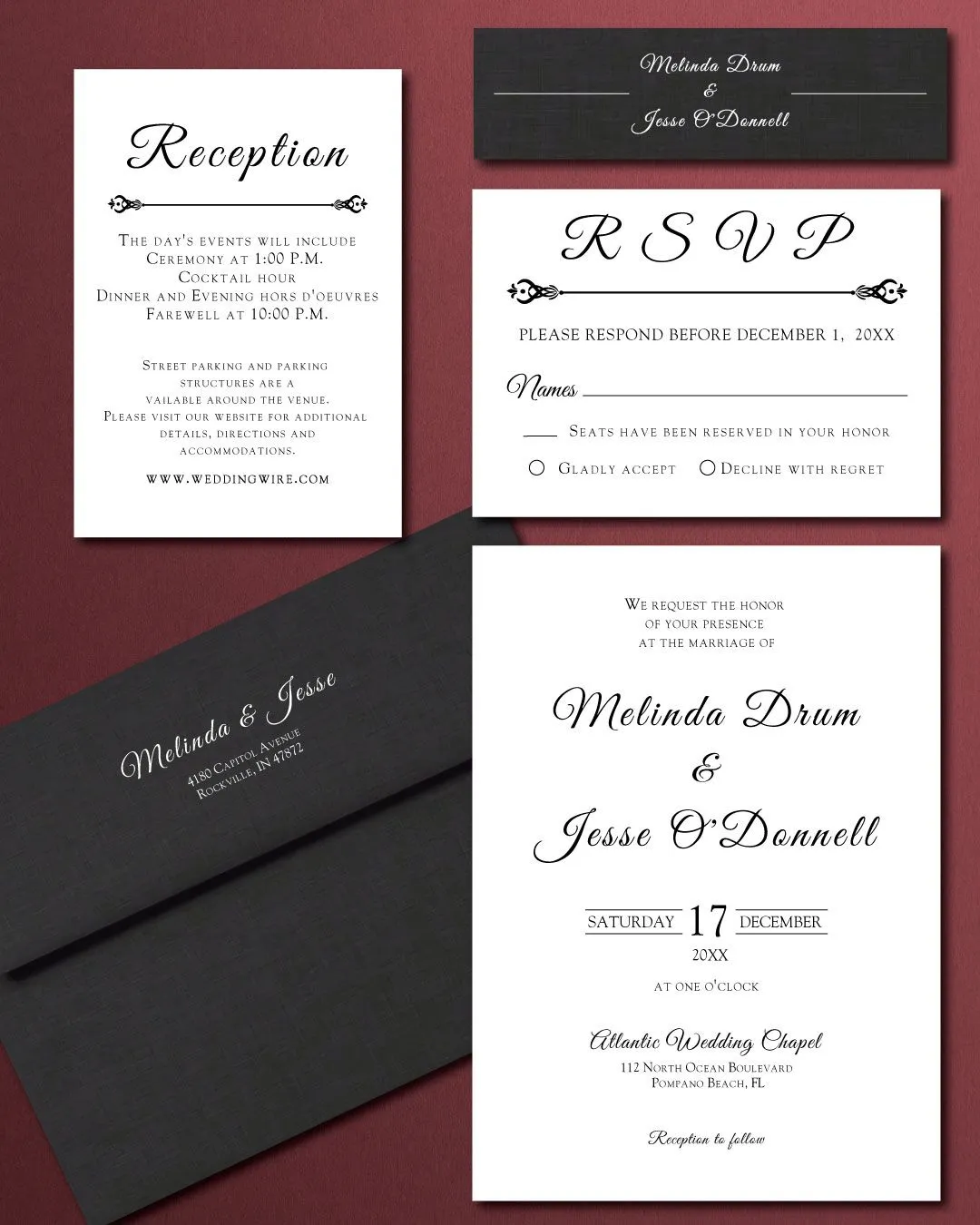 Classic Simple Flat 5x7 Wedding Invitation